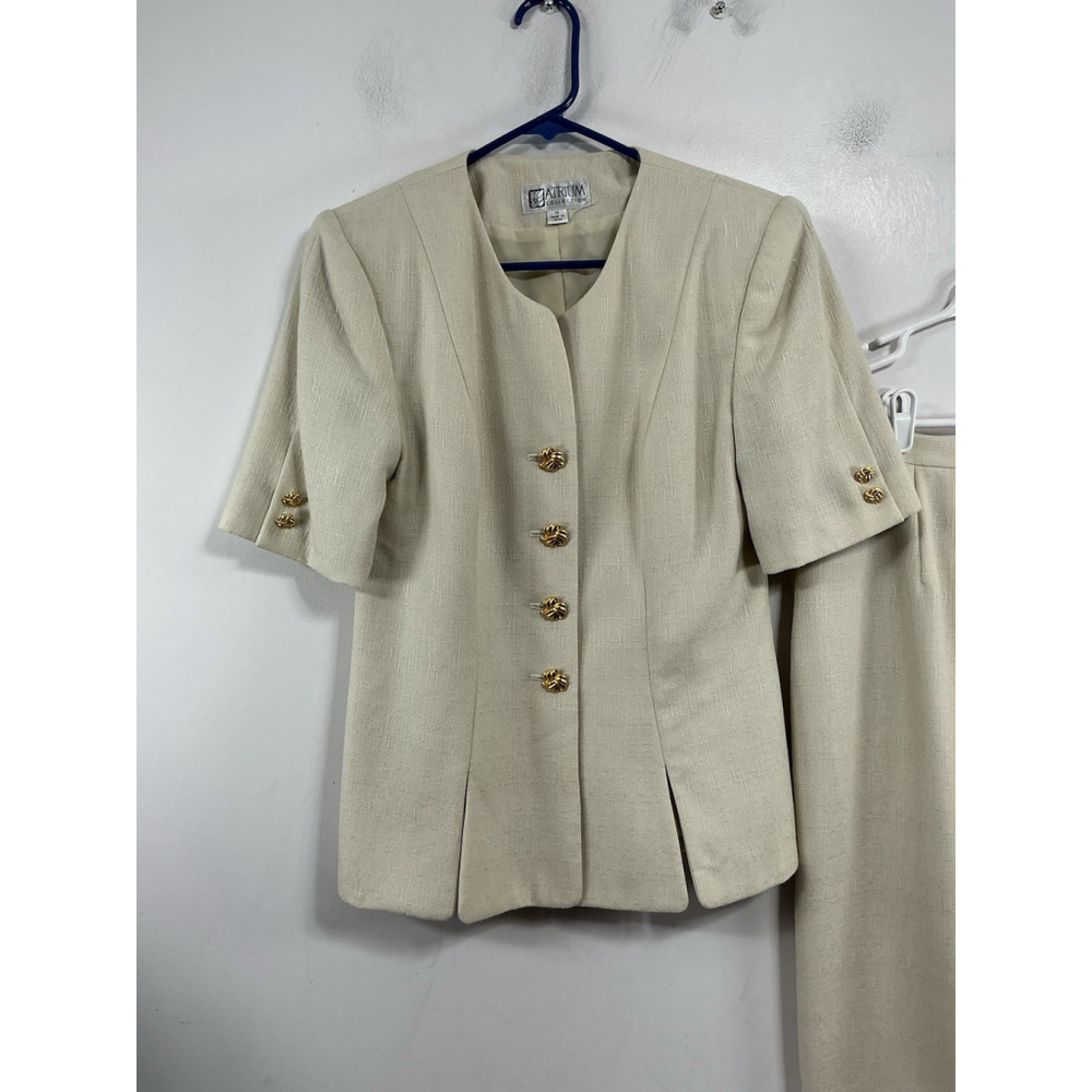 Womans Excellent Condition Atrium Collection 2 Pc Lined Business Suit 10 Ivory